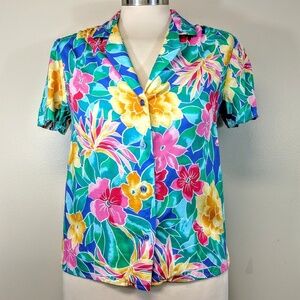 Vintage 80's Tropical Print Top